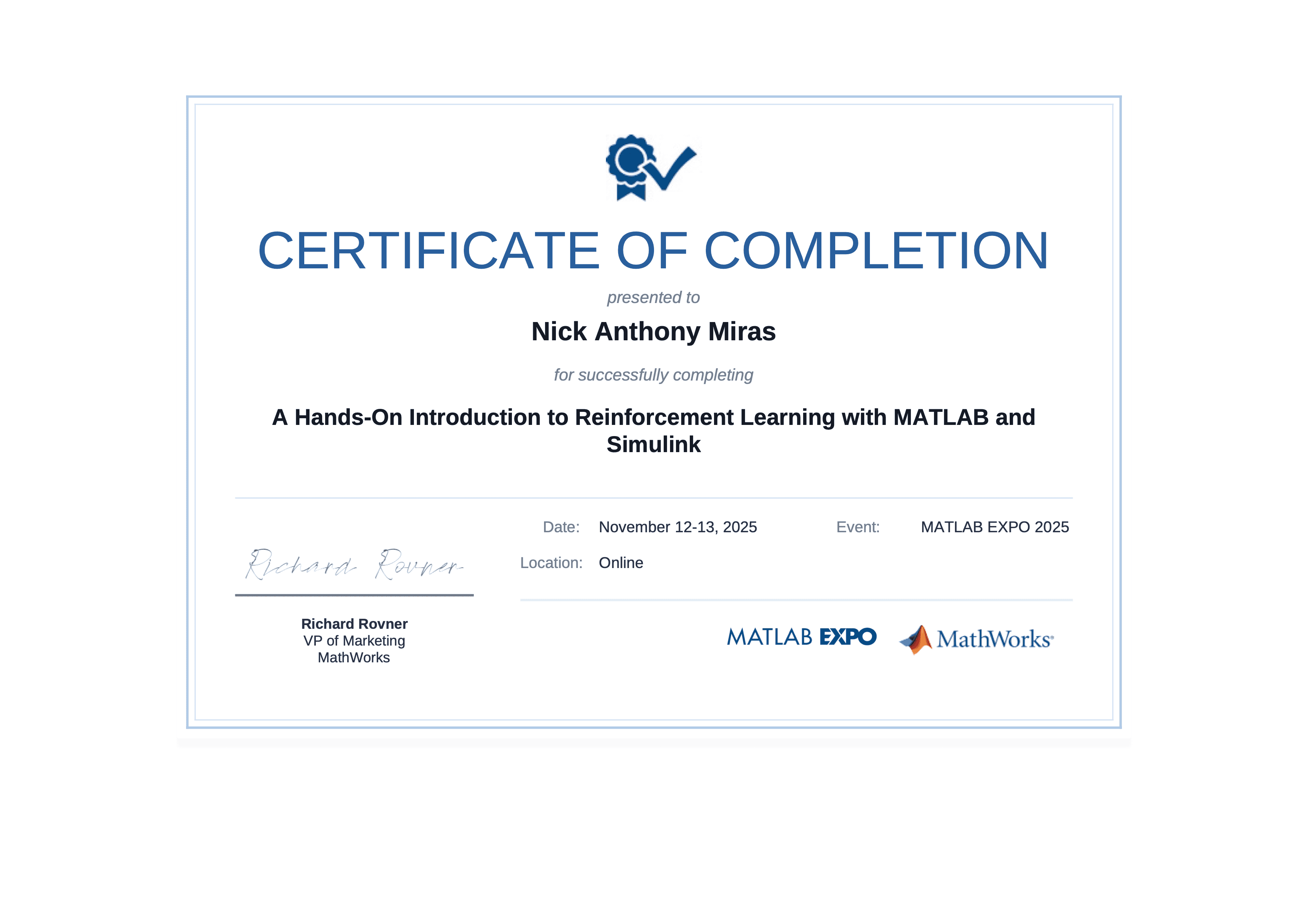 Matlab RL Workshop